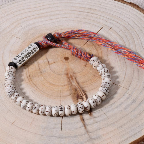 TALE Tibetan Buddhist Handbraided Lucky knots With Hand-Carved Six True  Mantra Words Coconut Shell Beads OM Bracelet | Bracelets for men, Tibetan  bracelet, Buddhist bracelet